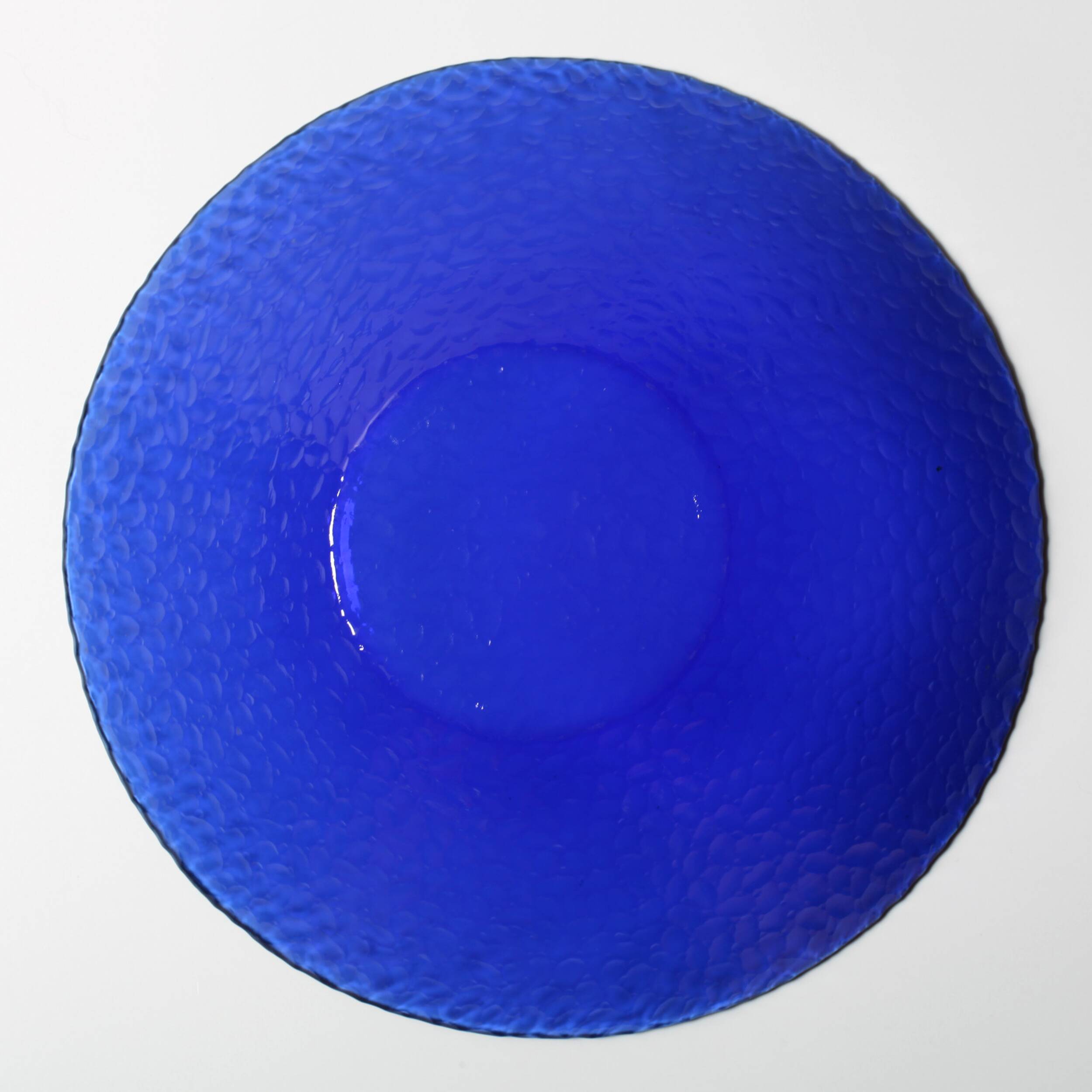 Mid-Century Cobalt Blue Glass Bowl: Large Arcoroc France Centerpiece