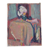 Philippe zysset (1889-1974) still life, flowers - old painting oil signed