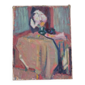 Philippe zysset (1889-1974) still life, flowers - old painting oil signed