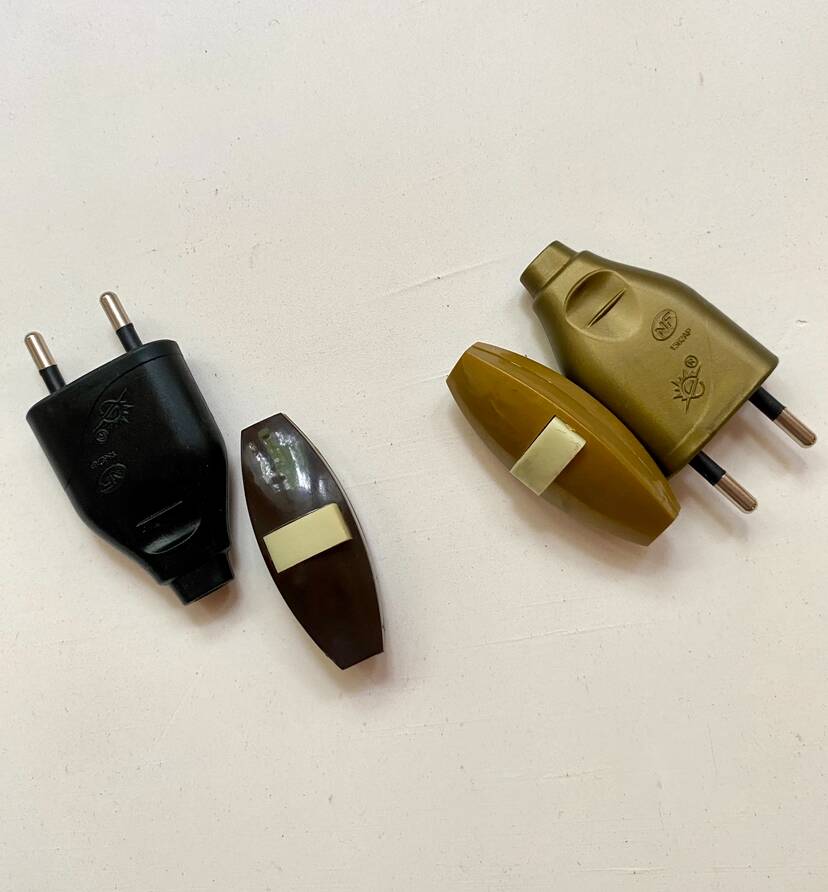 1970s lamp base, 2M fabric cable