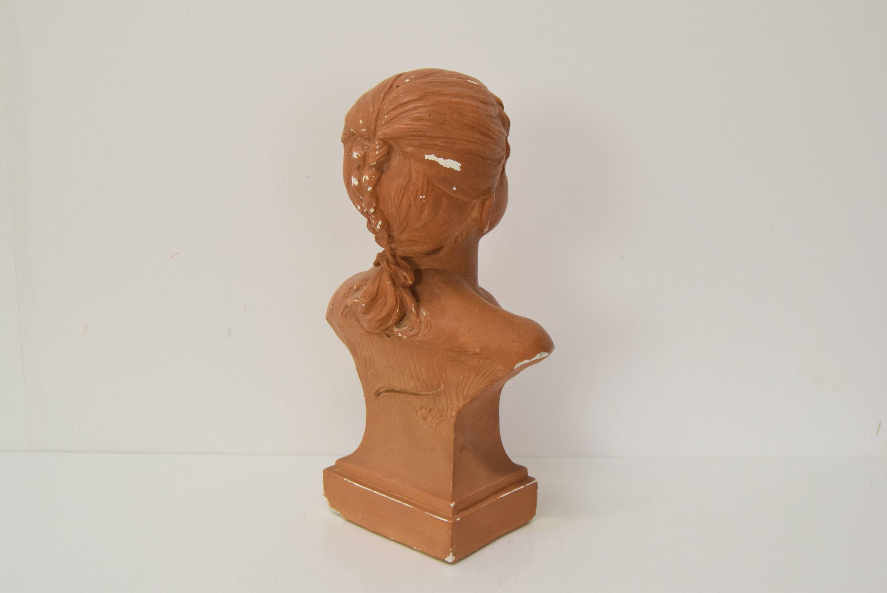 Plaster bust from the Belle Époque period by Jindřich Říha, 1890s.