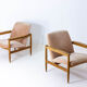Ensemble de deux fauteuils danois en tissu rose