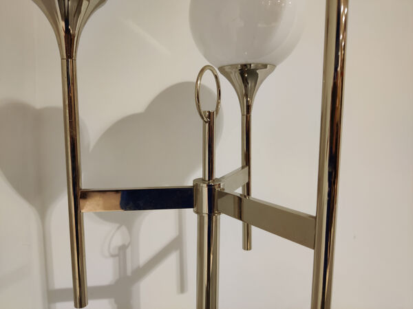 Lampe de sol Sciolari en chrome vintage, années 1970, Italie