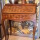 Small 19th century Napoleon III style secretary with folding top and marquetry