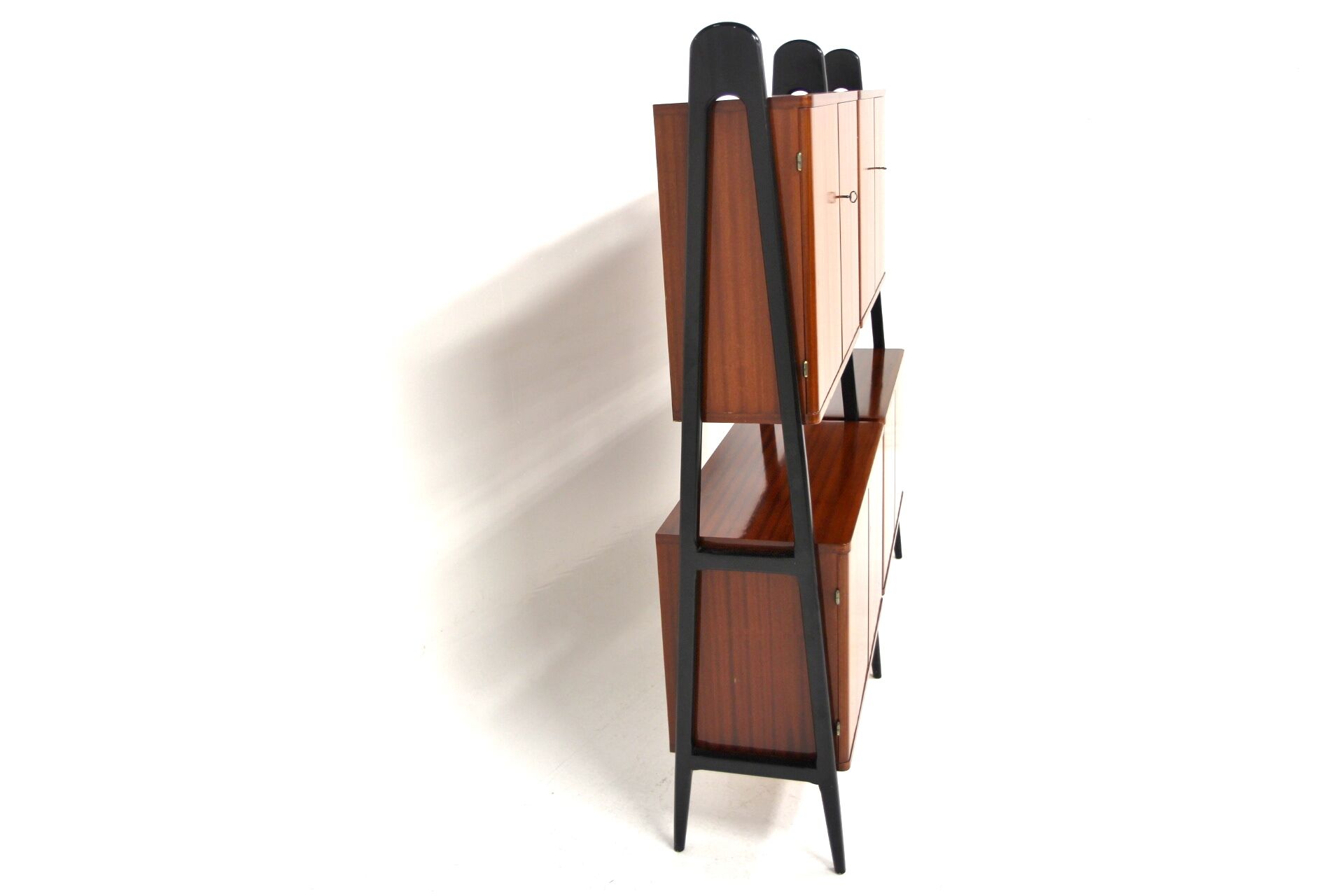 Scandinavian "double" mahogany cabinet, Sweden, 1950