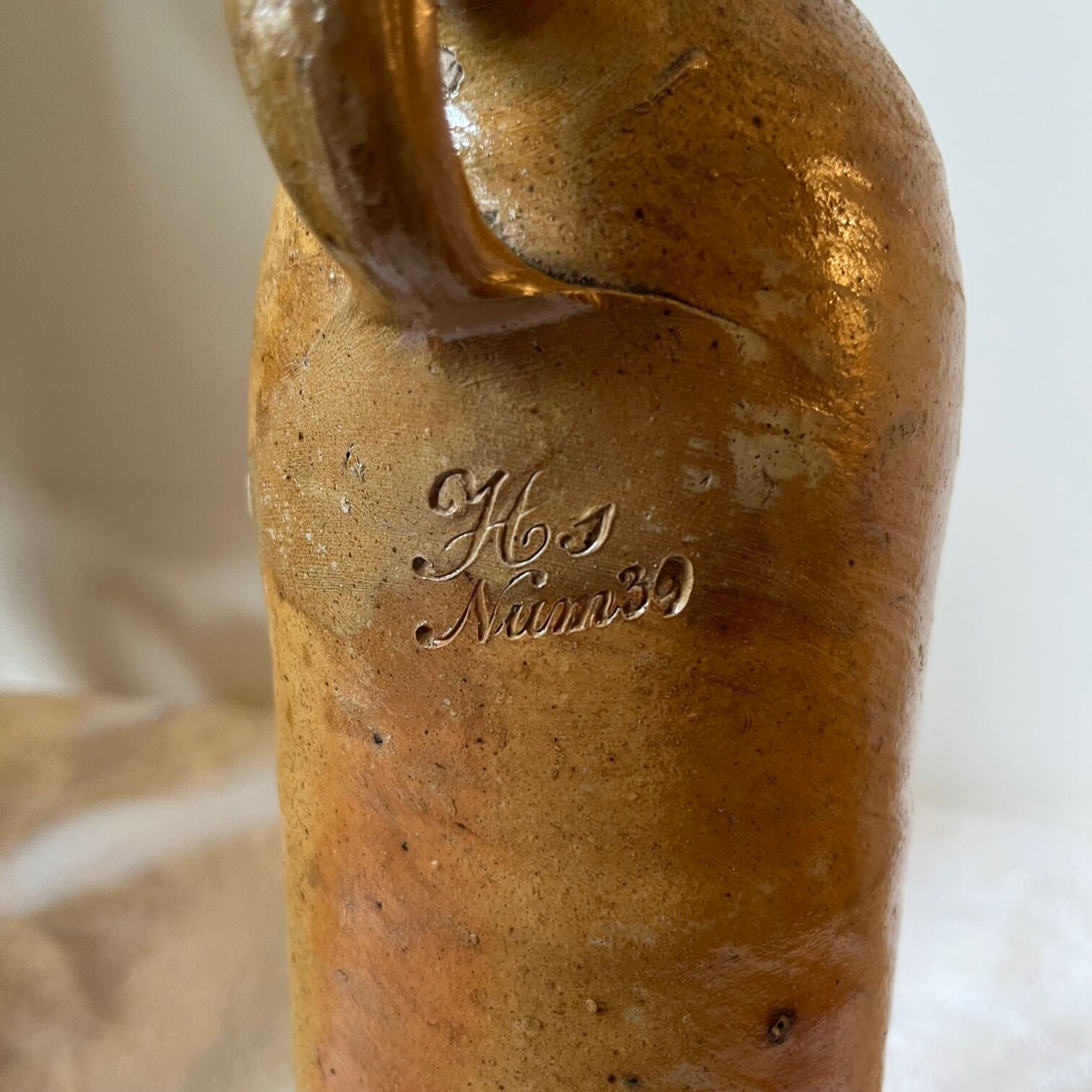 Old stoneware bottle from German Herzogthum Nassau Selters - early 19th century.