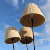 Black metal tripod floor lamp 1950