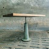 Industrial (garden) table oak on cast iron leg