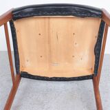 Teak and leather chairs by Arne Wahl Iversen for Glyngøre Stolefabrik, 1960