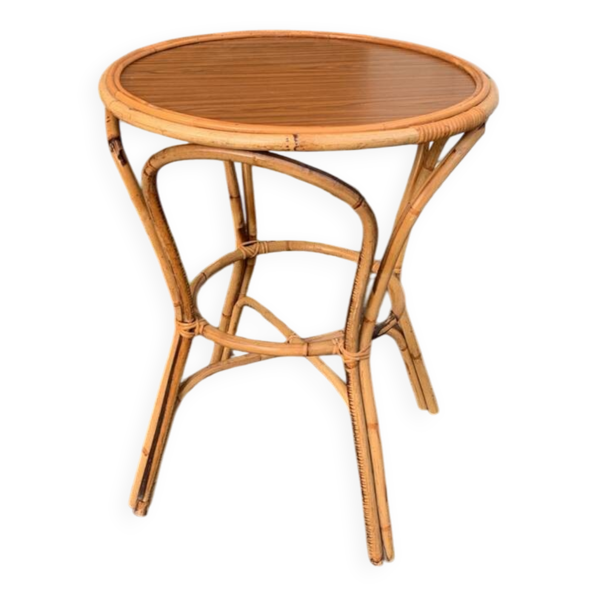 Rattan side table