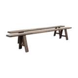 Pair of large solid wood benches XIXth