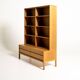Scandinavian oak bookcase with drawers, 1960s/1970s