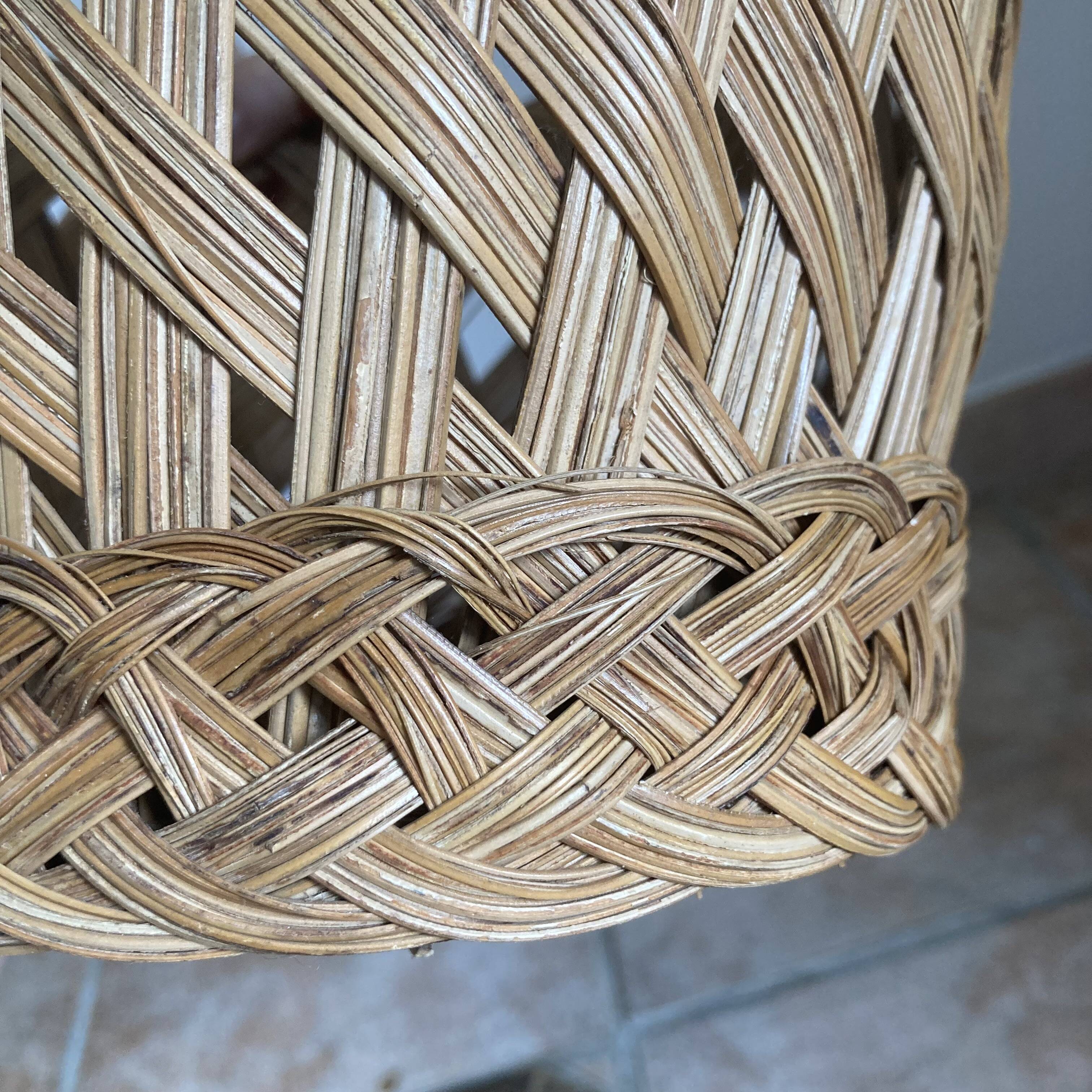Vintage woven wicker plant pot cover