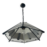 Post Modern pendant light in metal and glass