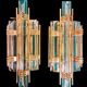 Venini Wall lamps glass murano gold structure , Italy 90 s