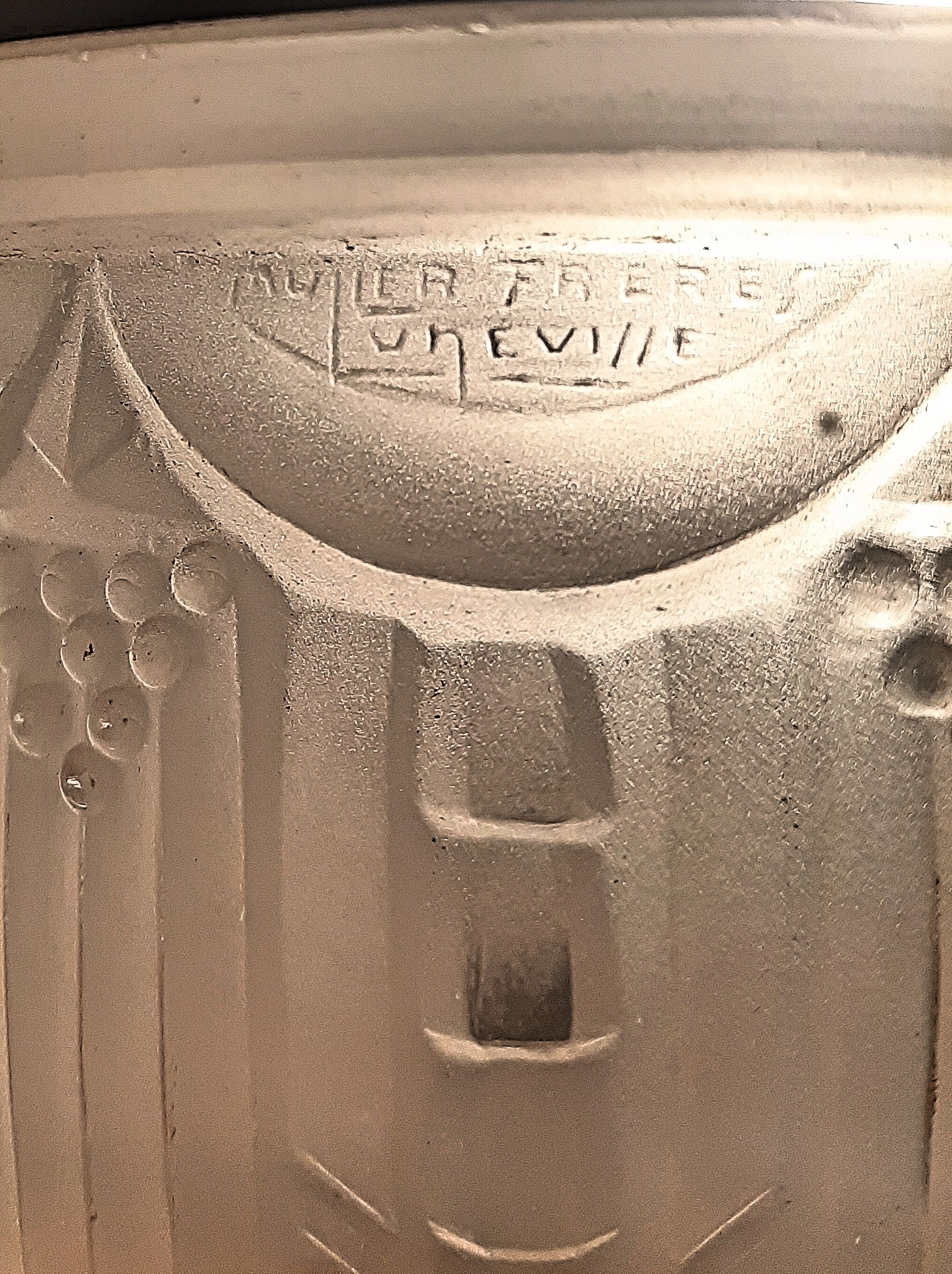 Art Deco period lamp signed MULLER Frères H 40cm