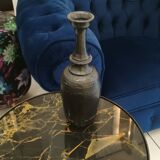 Vase en terre cuite émaillée noire, signé Jean Marais