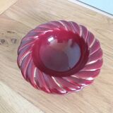 Empty pocket cup red burgundy ceramic ashtray