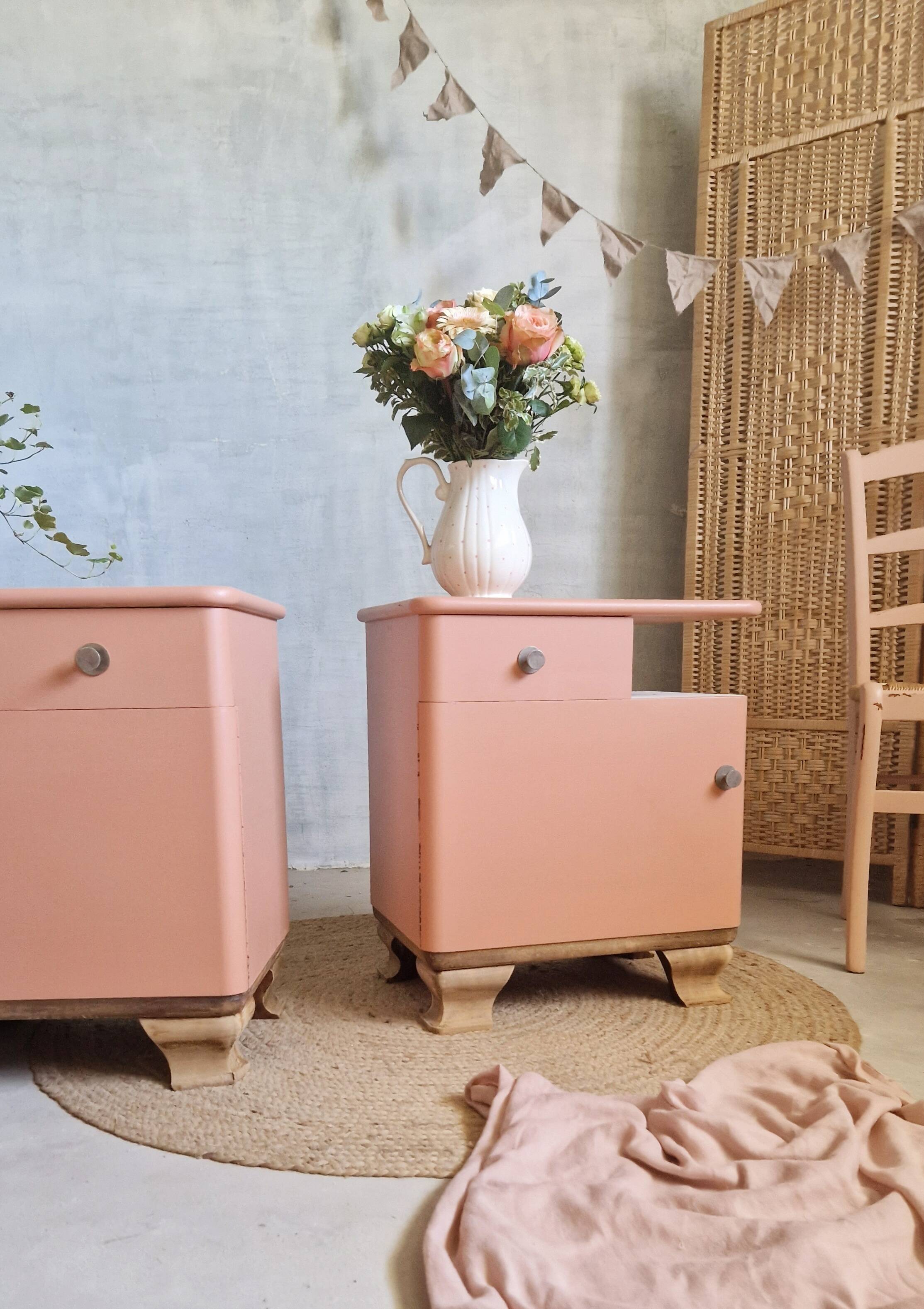 Pretty pair of art deco bedside tables
