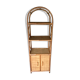 Vintage rattan bookcase 70s