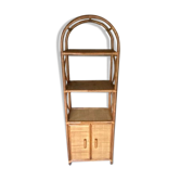 Vintage rattan bookcase 70s