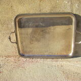 Silver metal serving tray