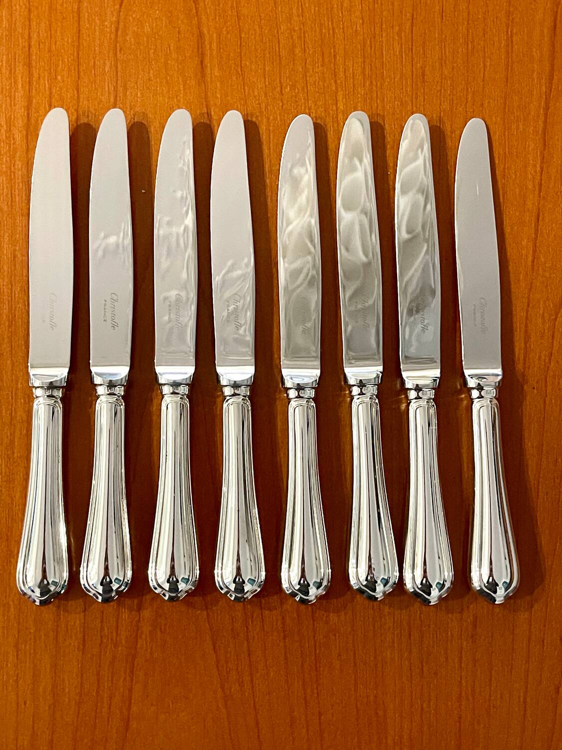 Christofle spatours 8 dessert knives 19.5 cm very good condition