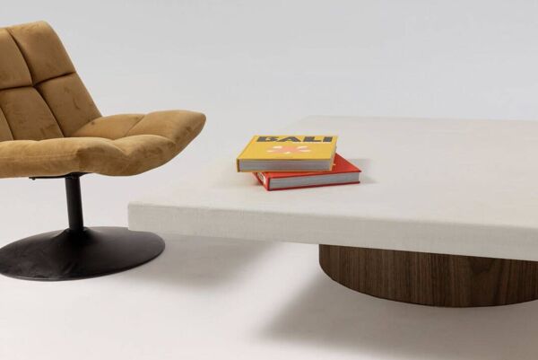 Table basse NOĀ pied en noyer (pied large)