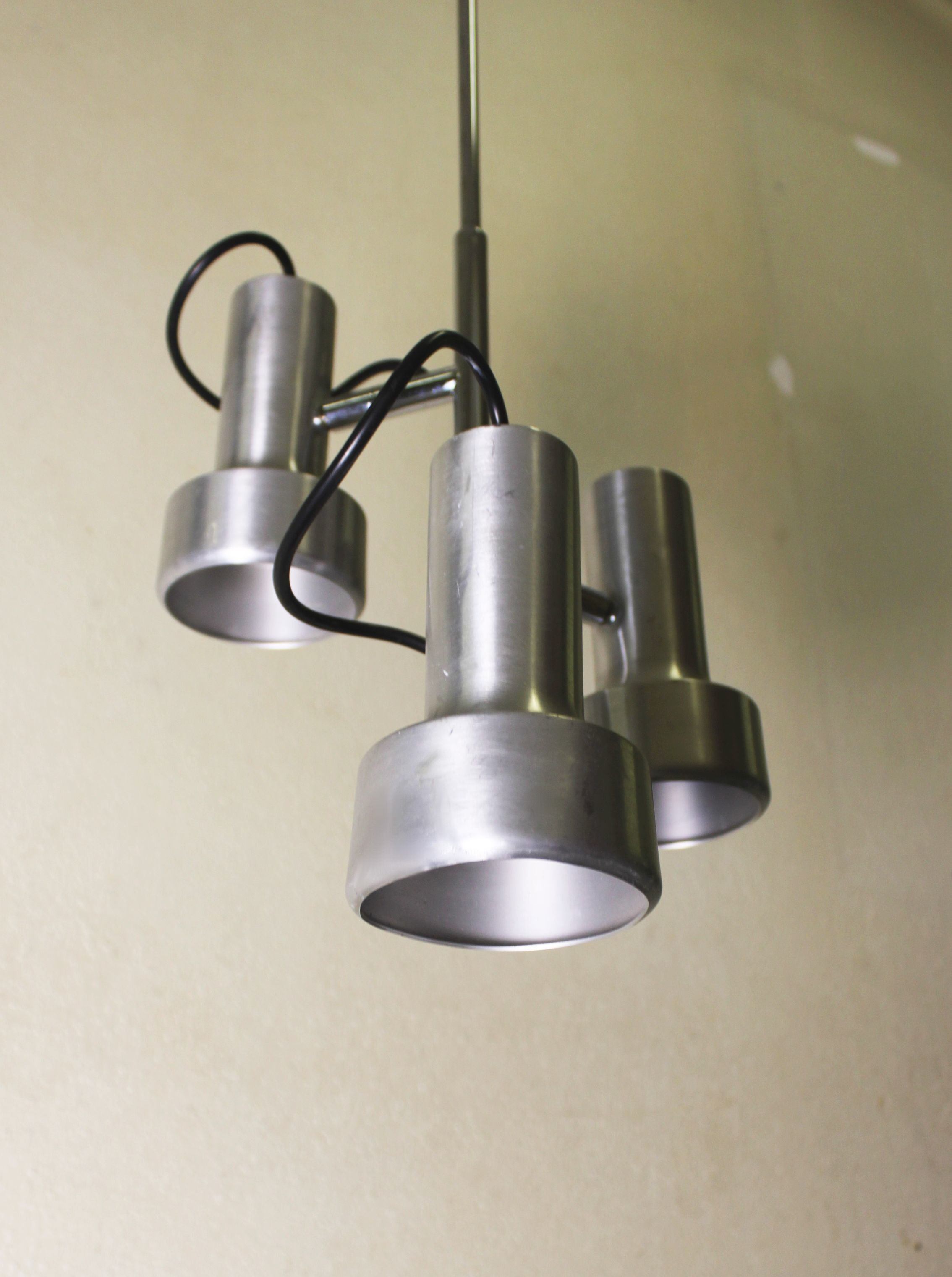 3-spot aluminum ceiling light, 60s