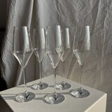 Set of 5 large champagne flutes