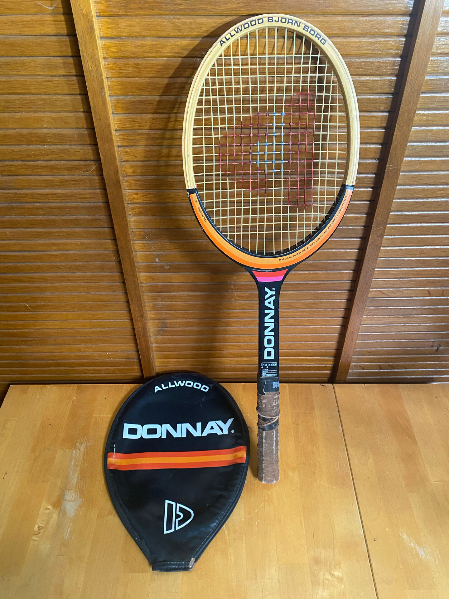 Vintage donnay bjorn borg wooden tennis racket + cover