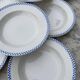 Opaque blue checkered plates Sarreguemines