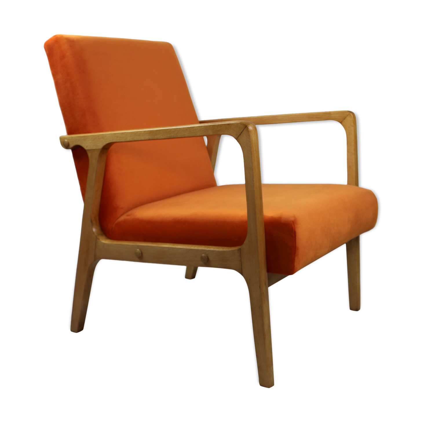 Fauteuil vintage Orange Velvet années 1970