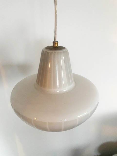Glass and brass pendant light