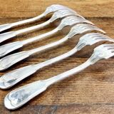 6 Ercuis Filet Chinon table forks in silver metal