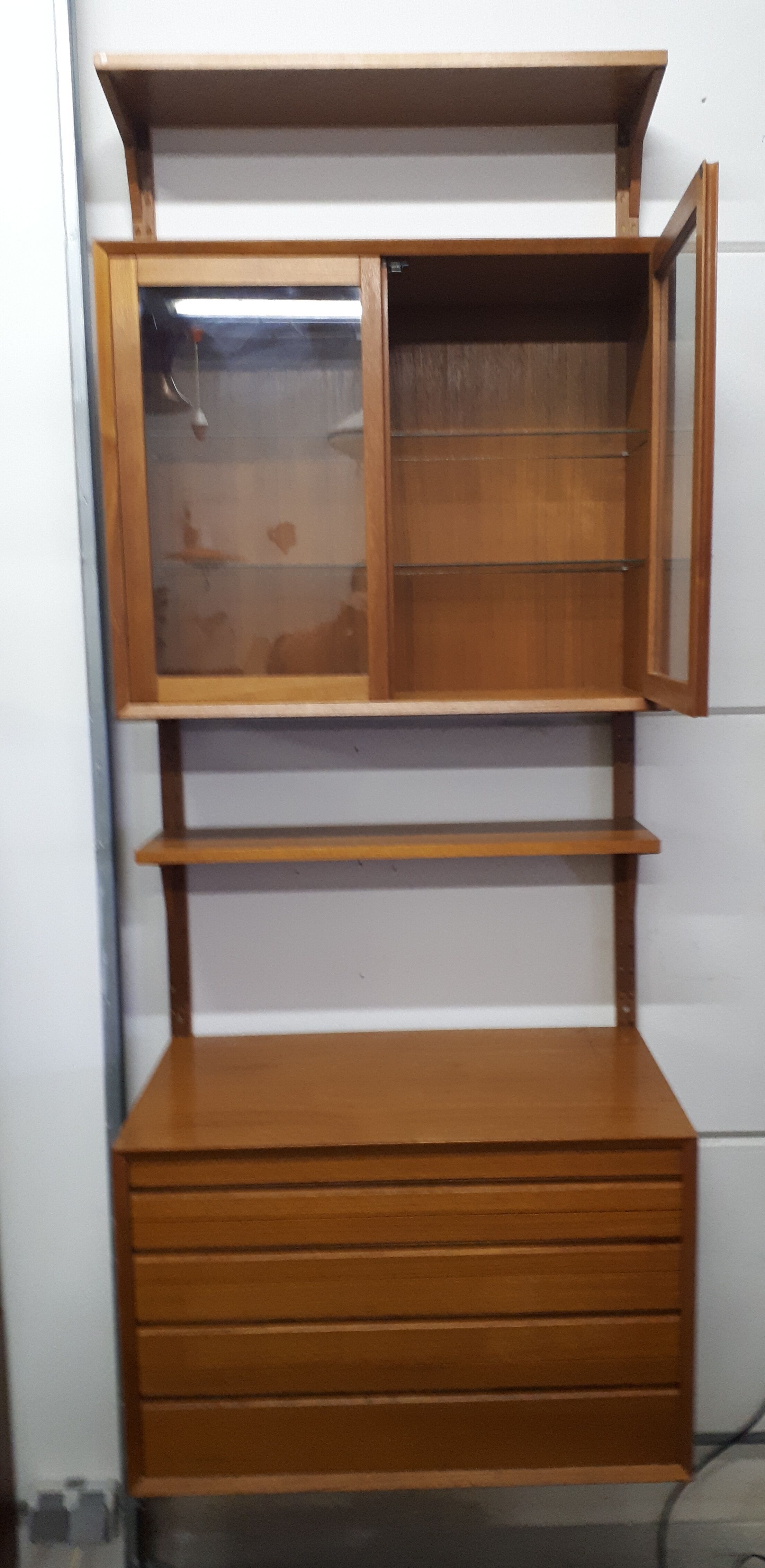 Poul Cadovius wall unit, with showcase, Cado Denmark 1960s