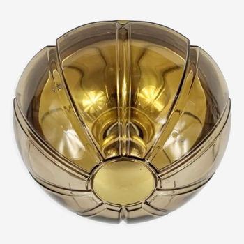 Mid century glass flush mount / ceiling light by limburg, germany, 1960s