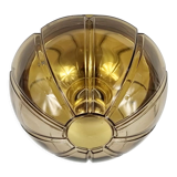 Mid century glass flush mount / ceiling light by limburg, germany, 1960s