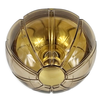 Mid century glass flush mount / ceiling light by limburg, germany, 1960s