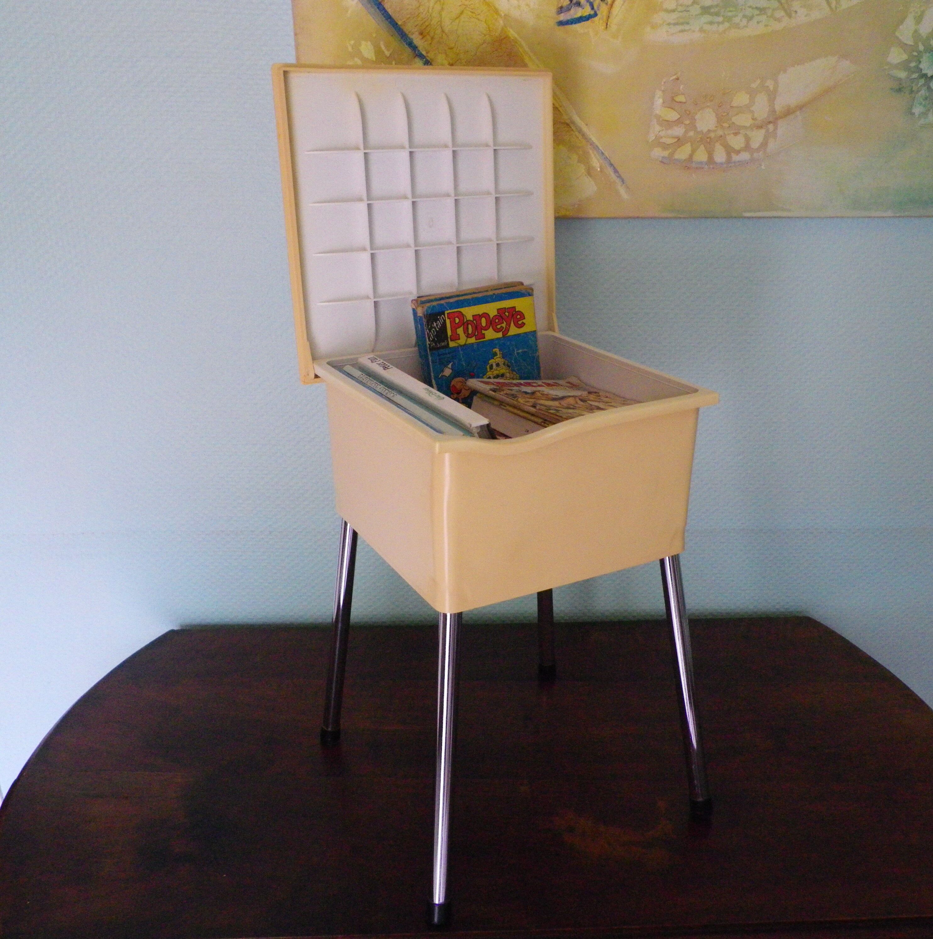 Vintage stool with storage box -1960s
