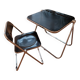 Vintage lot design – Platone table + black Plia chairs – Anonima Castelli