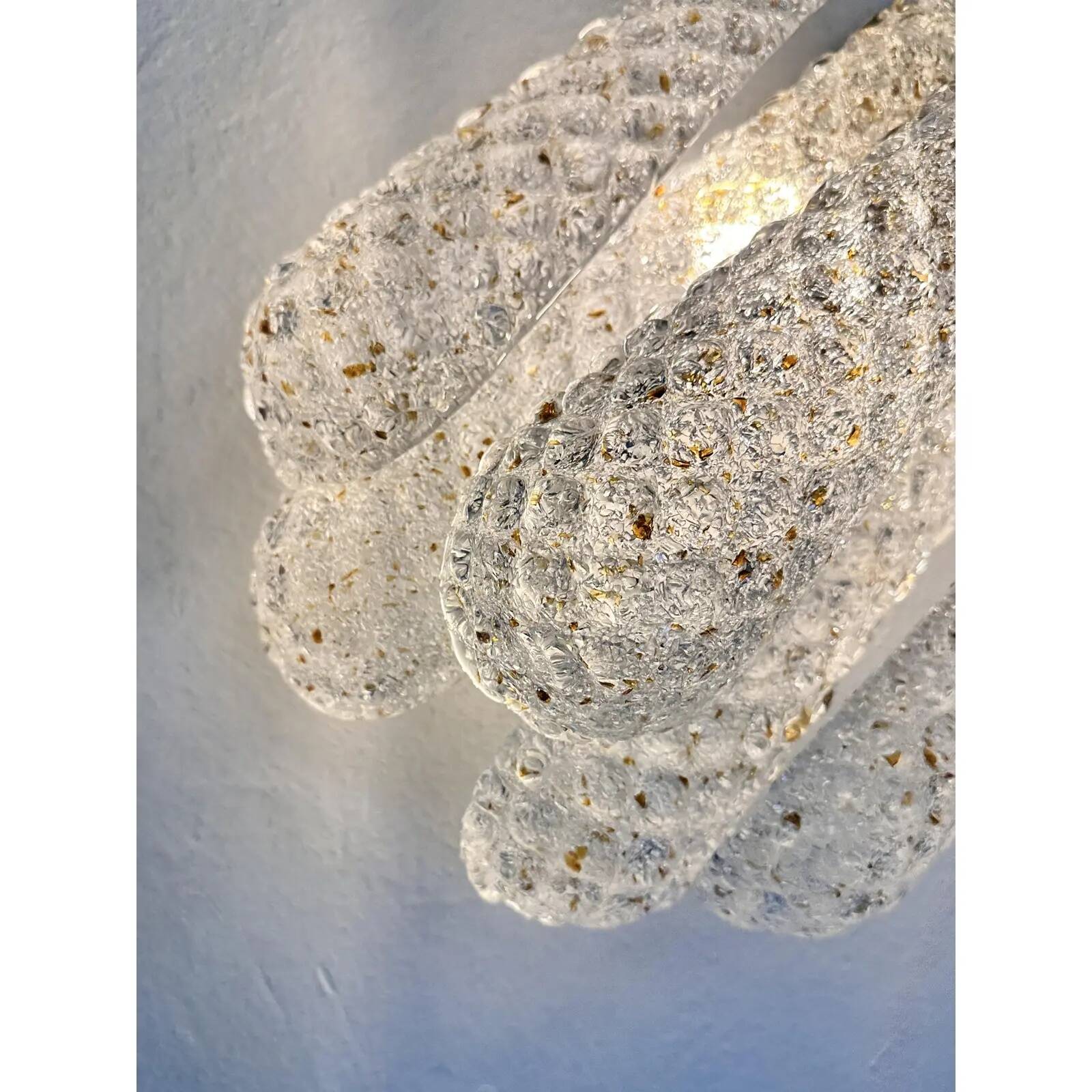 Mid-Century Modern “Conchiglie” Murano Glass Gold Wall Lights – Set of Two