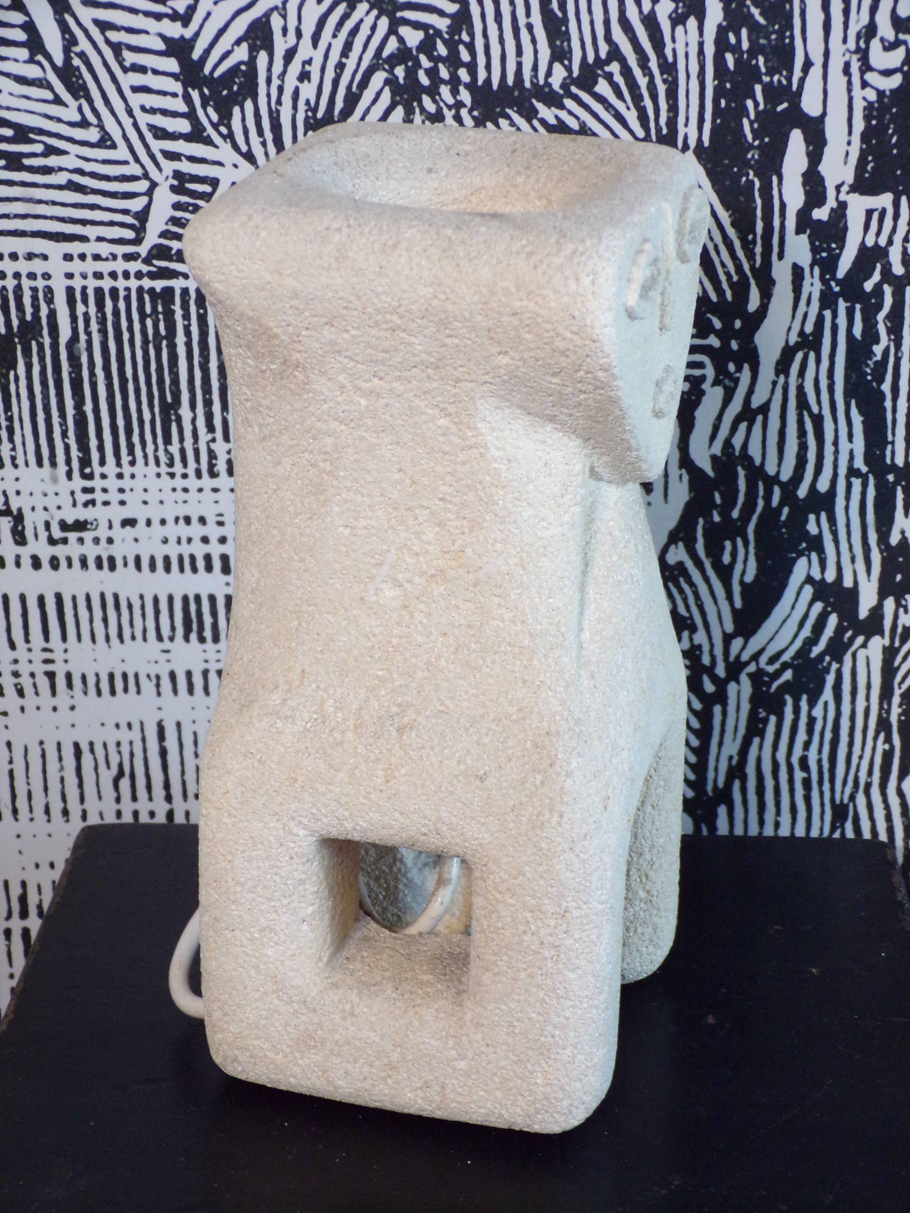 Antropomorphic lamp signed Albert Tormos in Gard stone