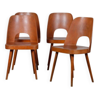 Set of 4 vintage chairs by Oswald Haerdtl for Ton, 1960.