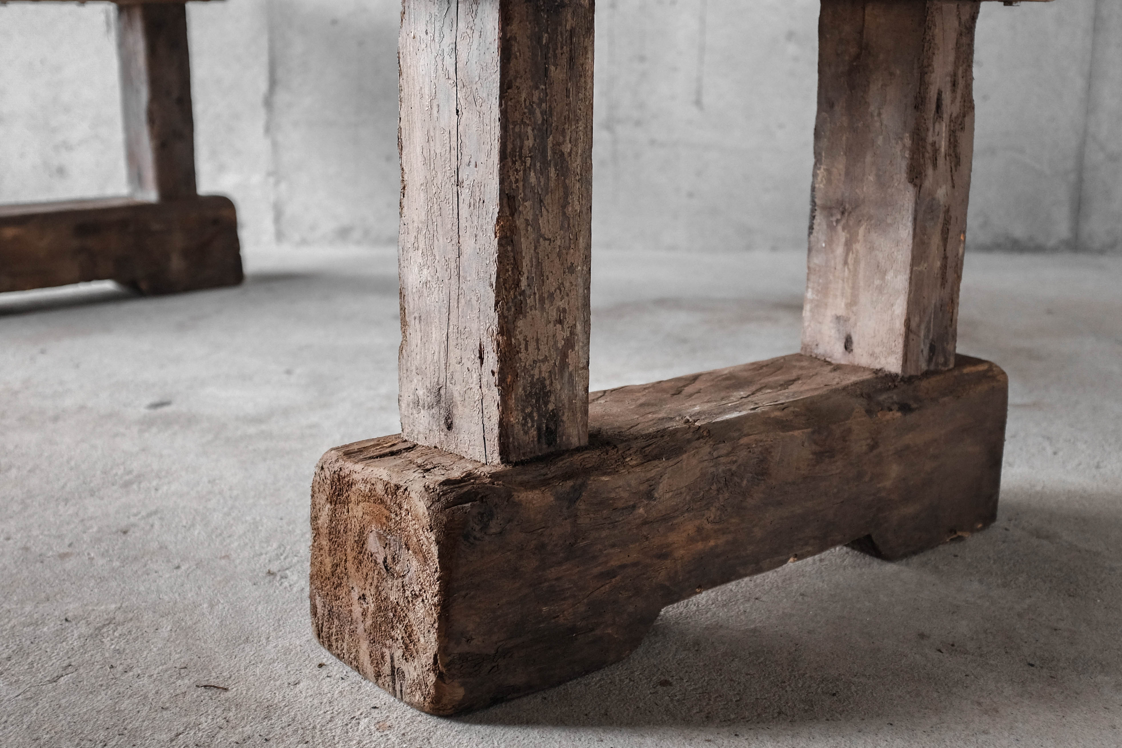 Primitive dining table, solid wood