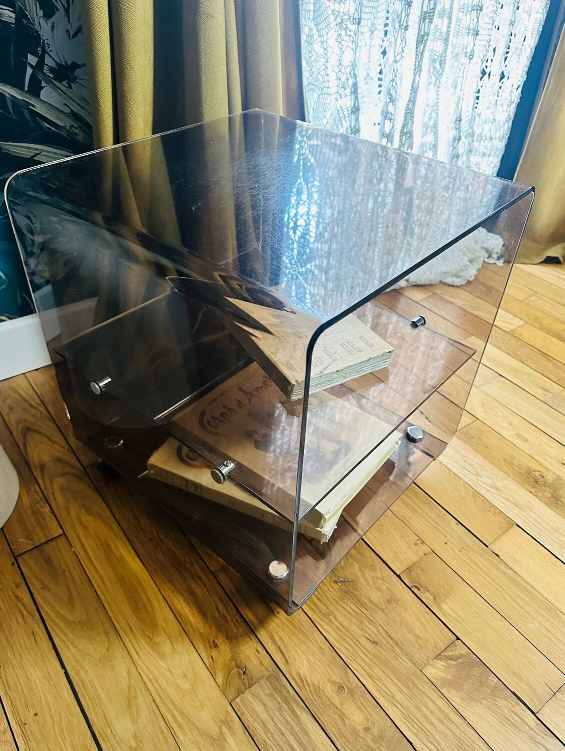 Vintage 70s Michel Dumas bedside table/end table