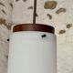 Suspension vintage teck et verre acrylique