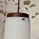 Suspension vintage teck et verre acrylique