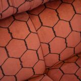 Vintage living room, club style, composed of a 3-seater sofa and 2 armchairs, 1970s