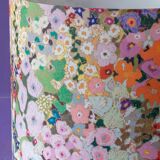 Large floral maximalist table lamp with a Delft ceramic base and new lampshade.